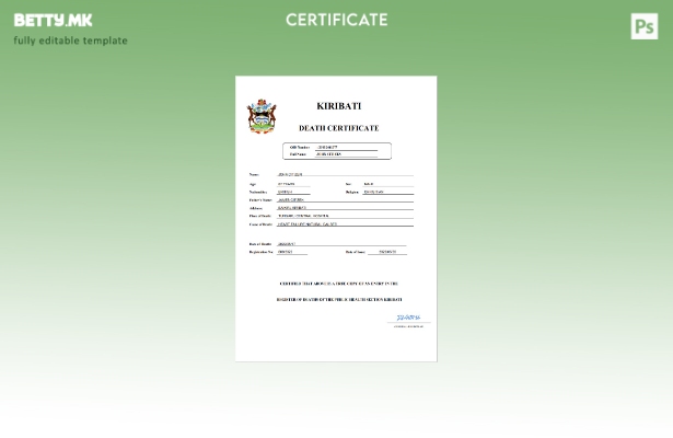 Модерен стил на Кирибати од витално значење за умрениот шаблон Word и PDF шаблон